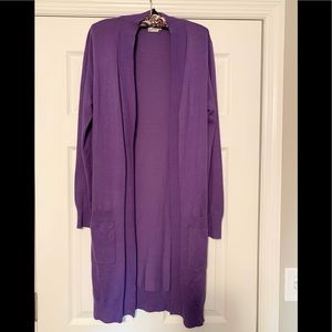 Long Purple Cardigan